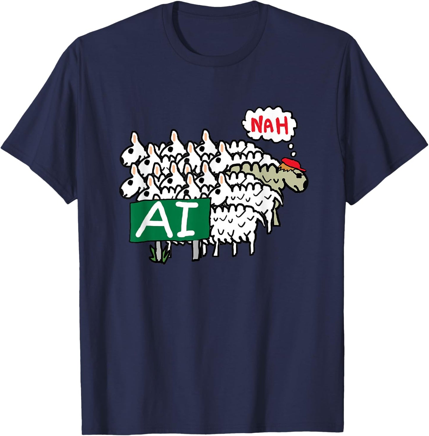 Anti AI T-Shirt - T-Shirt | Navy