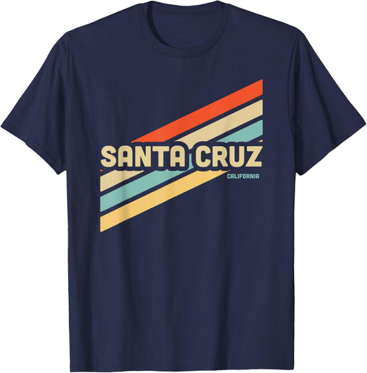 Santa Cruz California Retro Vintage , black, s T-Shirt - T-Shirt | Navy