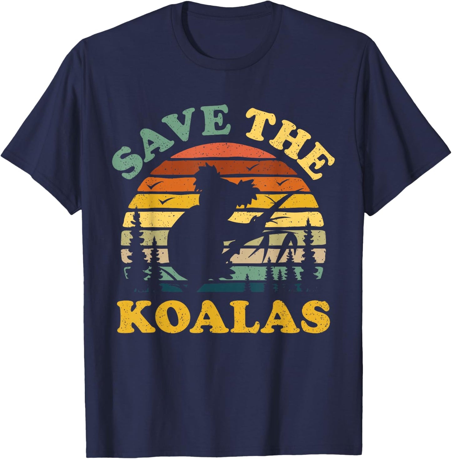 Save the Koala Vintage Retro Animal Lovers Gift T-Shirt - T-Shirt | Navy