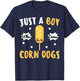 Cute Kawaii Funny Corndog Just a Boy Who Loves Corn Dogs T-Shirt - T-Shirt | Navy