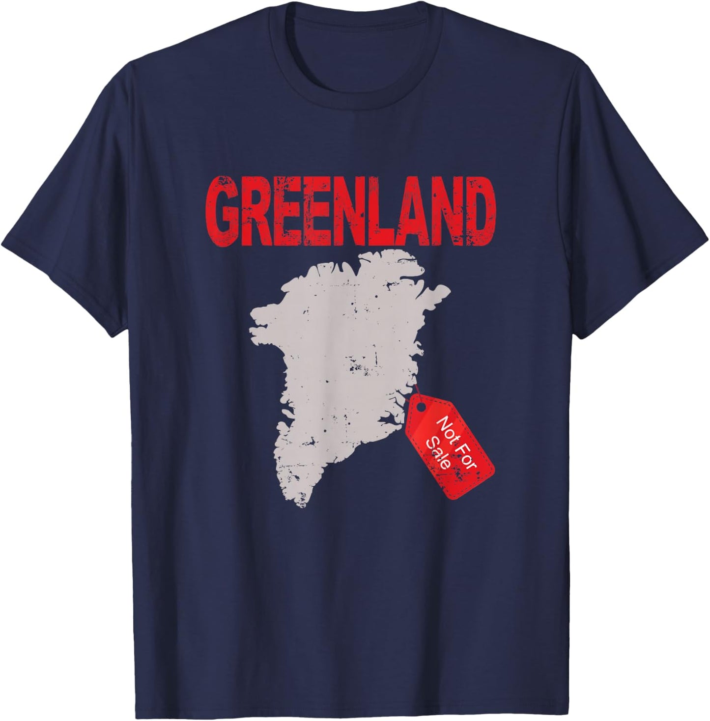 Greenland Is Not For Sale Funny Anti Trump , black T-Shirt - T-Shirt | Navy