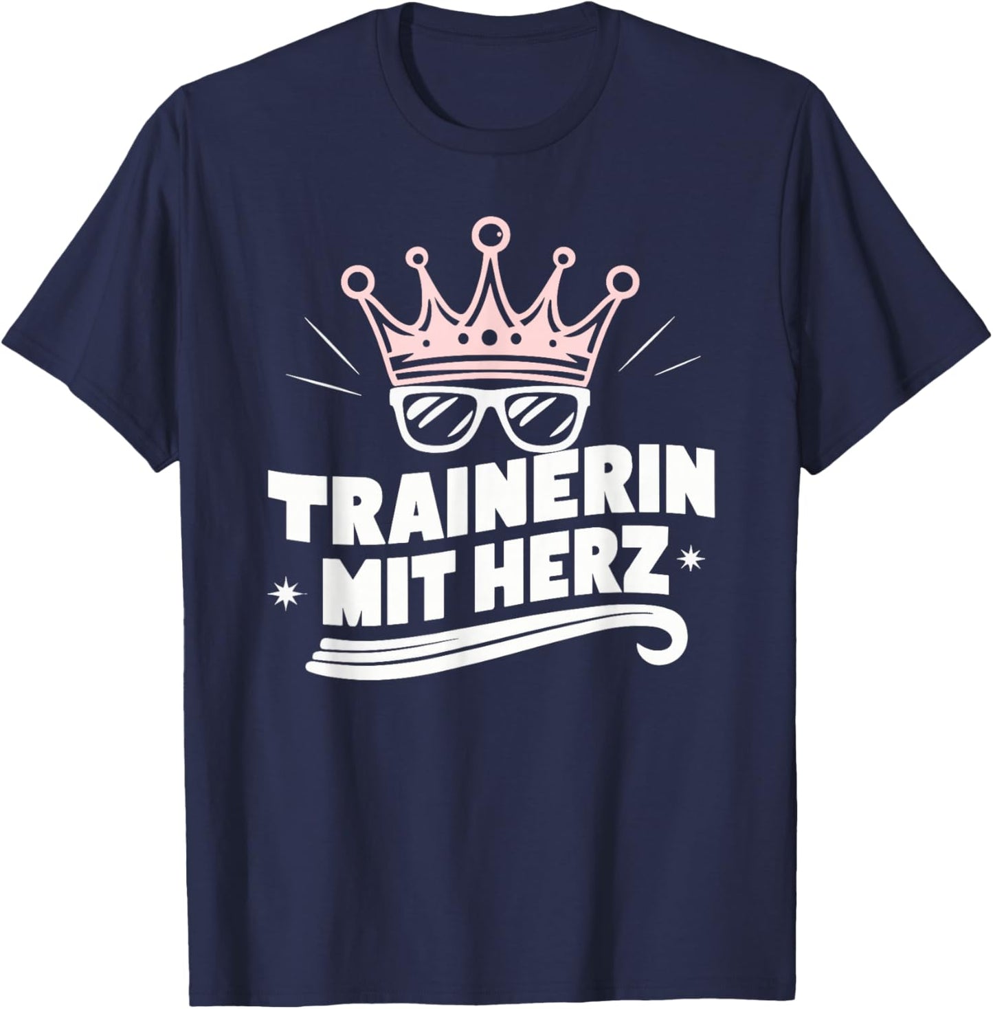 Trainer with Heart - Fitness Dance Football Farewell , black T-Shirt - T-Shirt | Navy