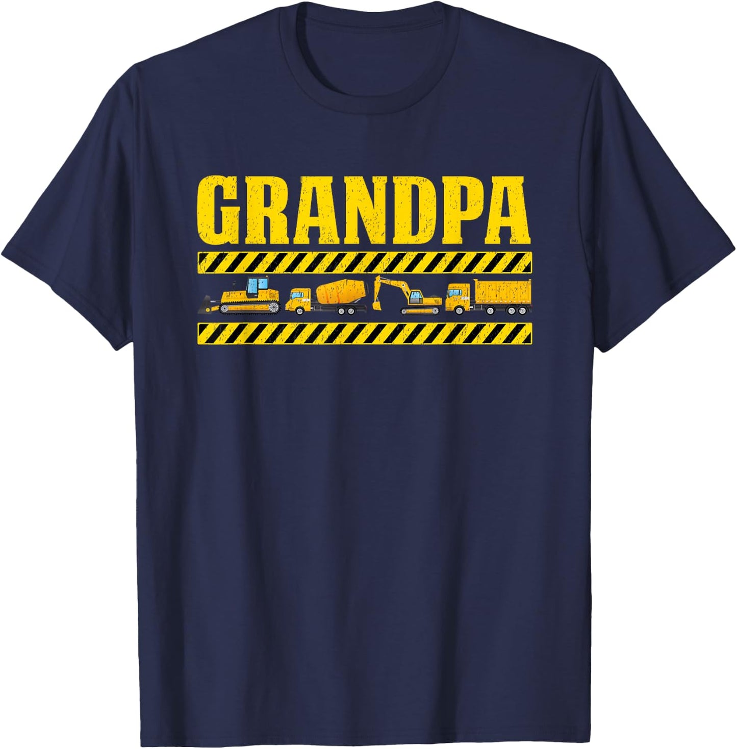 Grandpa Birthday Construction Party Matching T-Shirt - T-Shirt | Navy