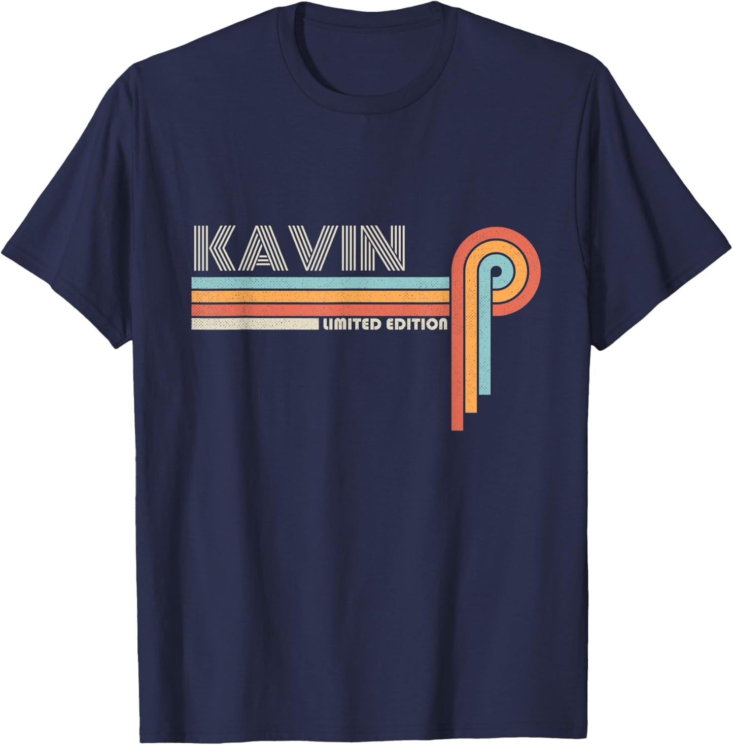 KAVIN Name Gifts Personalized Funny Retro Vintage Birthday T-Shirt - T-Shirt | Navy