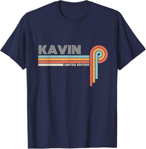 KAVIN Name Gifts Personalized Funny Retro Vintage Birthday T-Shirt - T-Shirt | Navy