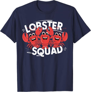 Cute Lobster Squad for Lobster Lover Design | Kids Lobster T-Shirt - T-Shirt | Navy