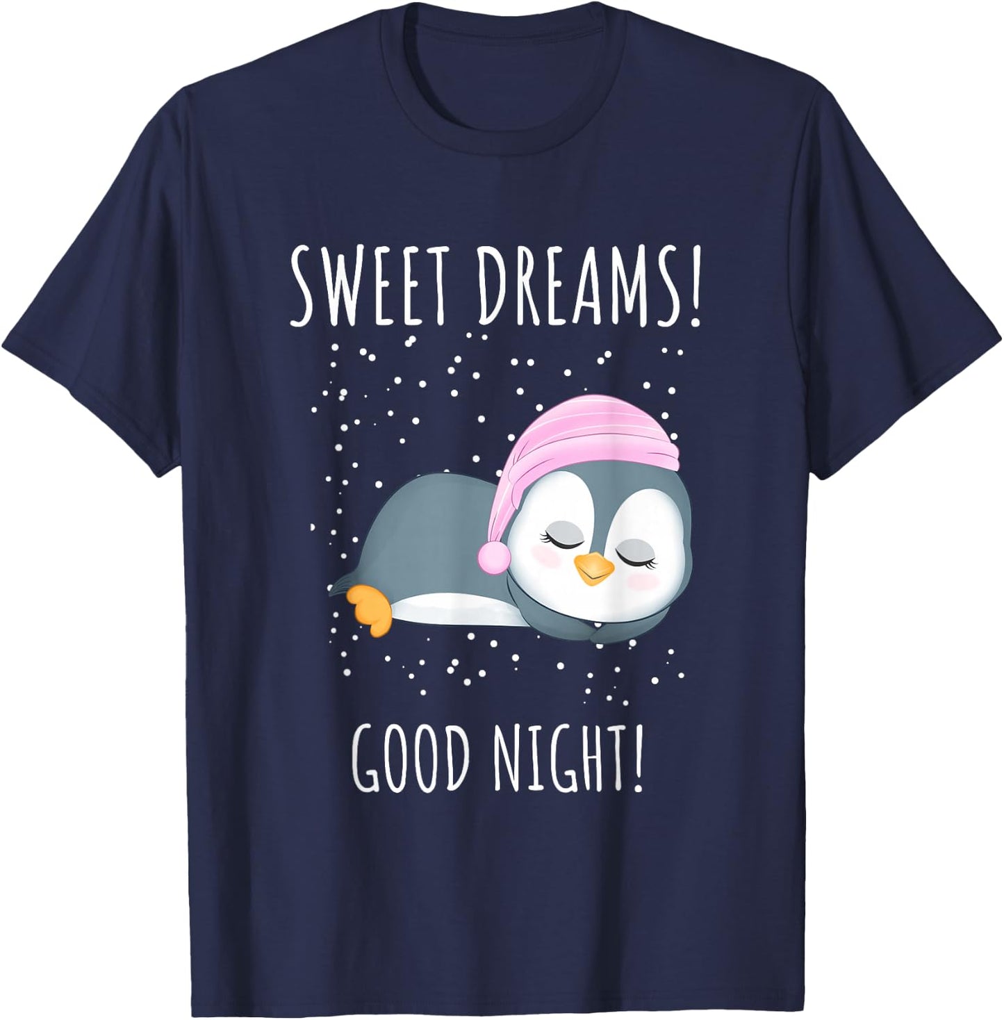 Sweet dreams. Good night. Funny Penguin Design For Kids T-Shirt - T-Shirt | Navy