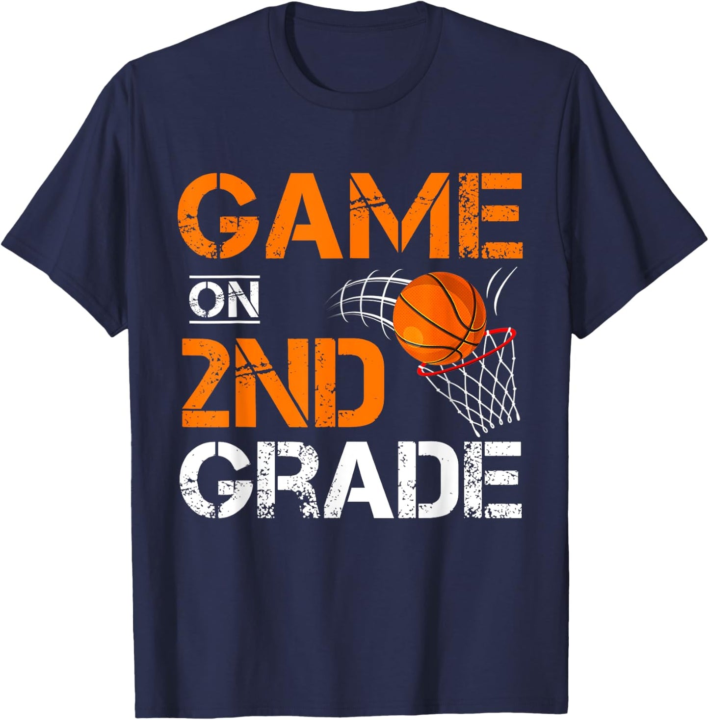 Funny Games On Second Grade Basketball First Day of School T-Shirt - T-Shirt | Navy
