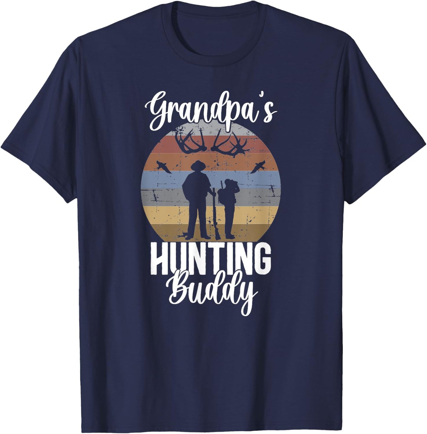 Grandpa's Hunting Buddy Grandson Hunting Buddies T-Shirt - T-Shirt | Navy