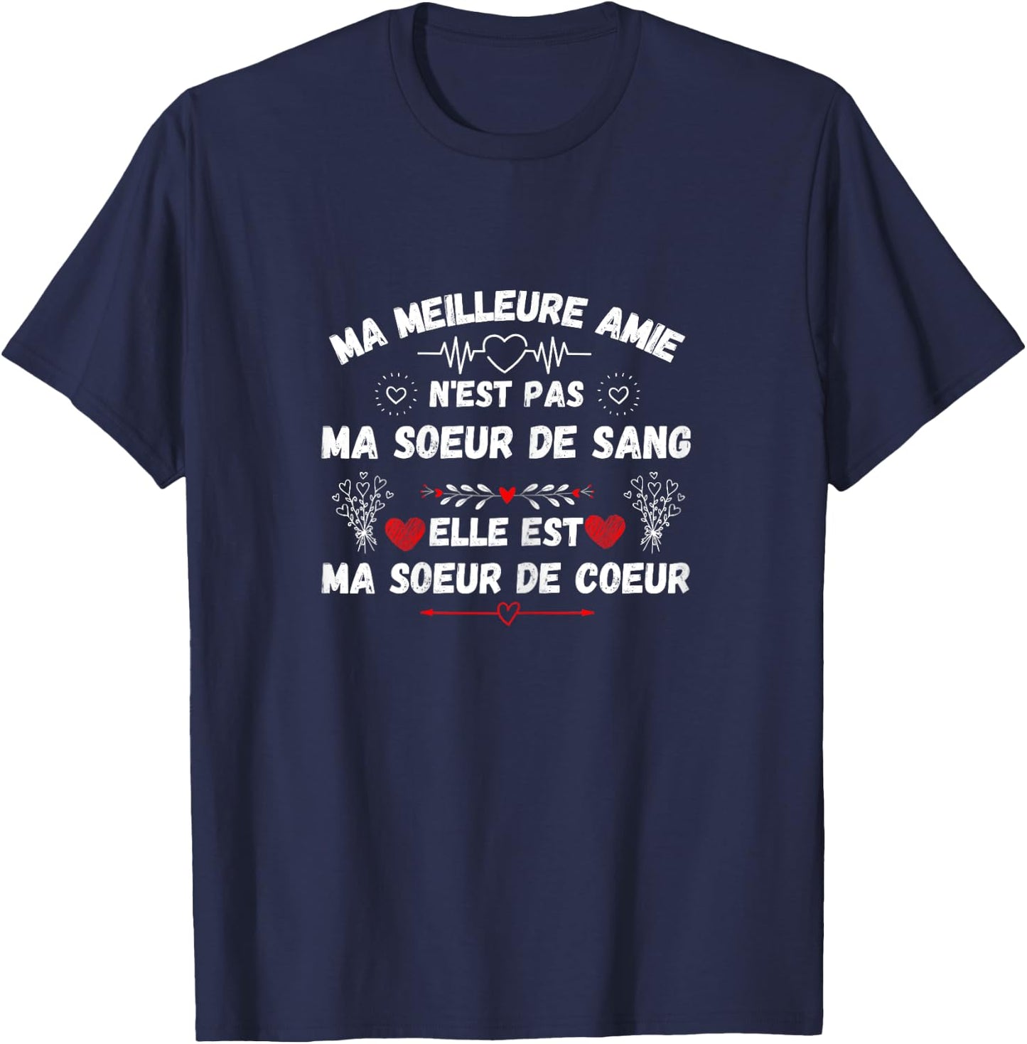 My Best Friend She Is My Heart Sister T-Shirt - T-Shirt | Navy
