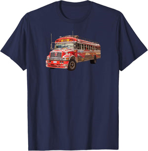 Chicken Bus Guatemala Quetzal Guate Tikal Maya Antigua 502 T-Shirt - T-Shirt | Navy