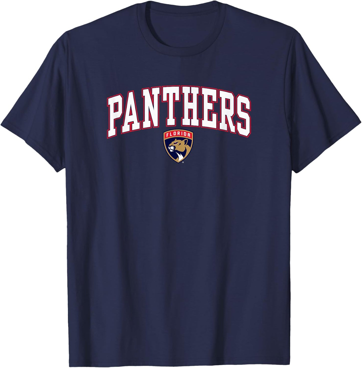 Florida Panthers Arch Over Dark Heather Officially Licensed T-Shirt - T-Shirt | Navy