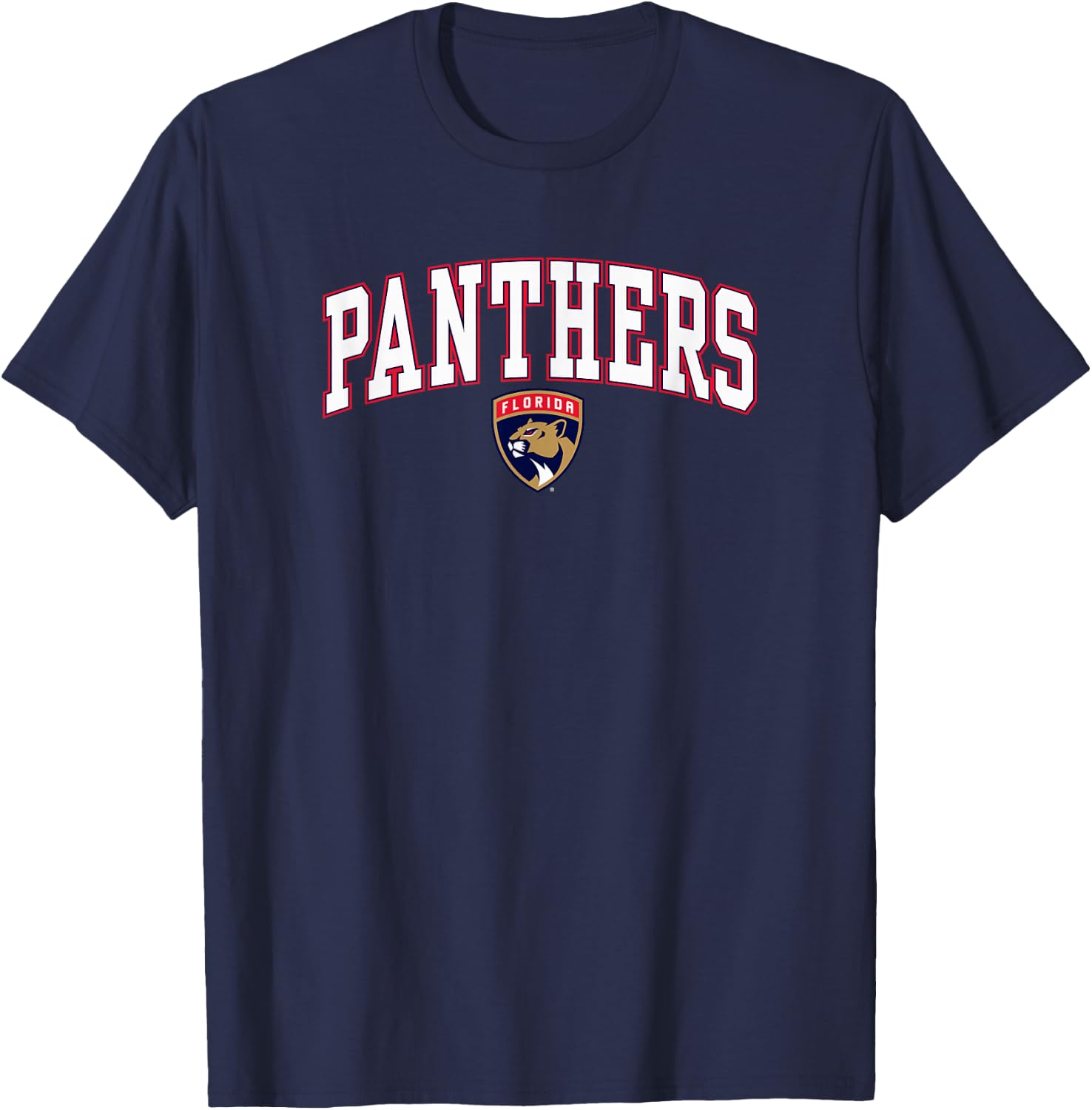 Florida Panthers Arch Over Dark Heather Officially Licensed T-Shirt - T-Shirt | Navy
