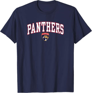 Florida Panthers Arch Over Dark Heather Officially Licensed T-Shirt - T-Shirt | Navy