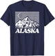 Alaska Retro Vintage Mountains & Outdoors Wilderness State T-Shirt - T-Shirt | Navy