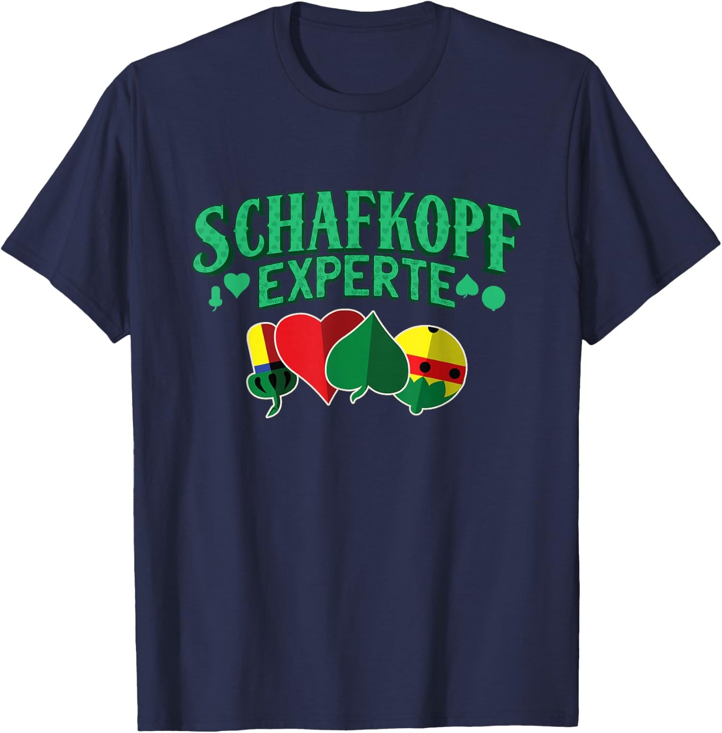 Sheephead Expert Sheephead Symbols Bavarian Sauspiel , black T-Shirt - T-Shirt | Navy