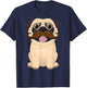 Funny Christmas Xmas Pug Dog Mustache Kids Costume T-Shirt - T-Shirt | Navy