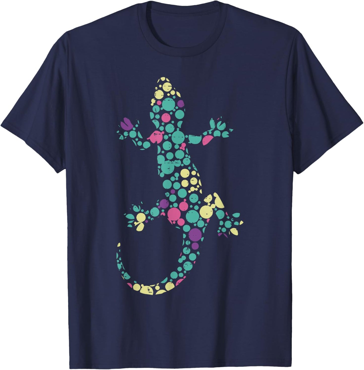 Dot Art Lizard Polka Dots Men Boys Kids Women T-Shirt - T-Shirt | Navy