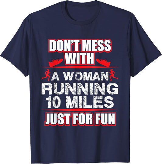 Funny Marathon Runner Never Mess With A Runner T-Shirt - T-Shirt | Navy