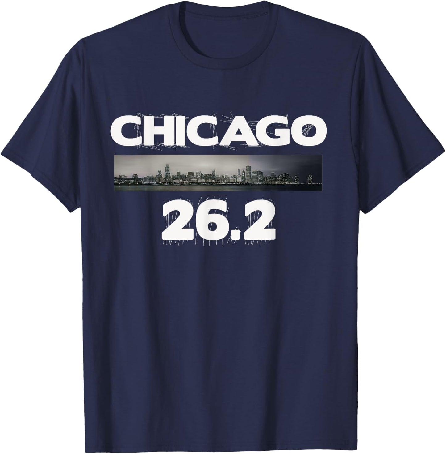 Chicago 26.2 miles Marathon Runner Running T-Shirt - T-Shirt | Navy