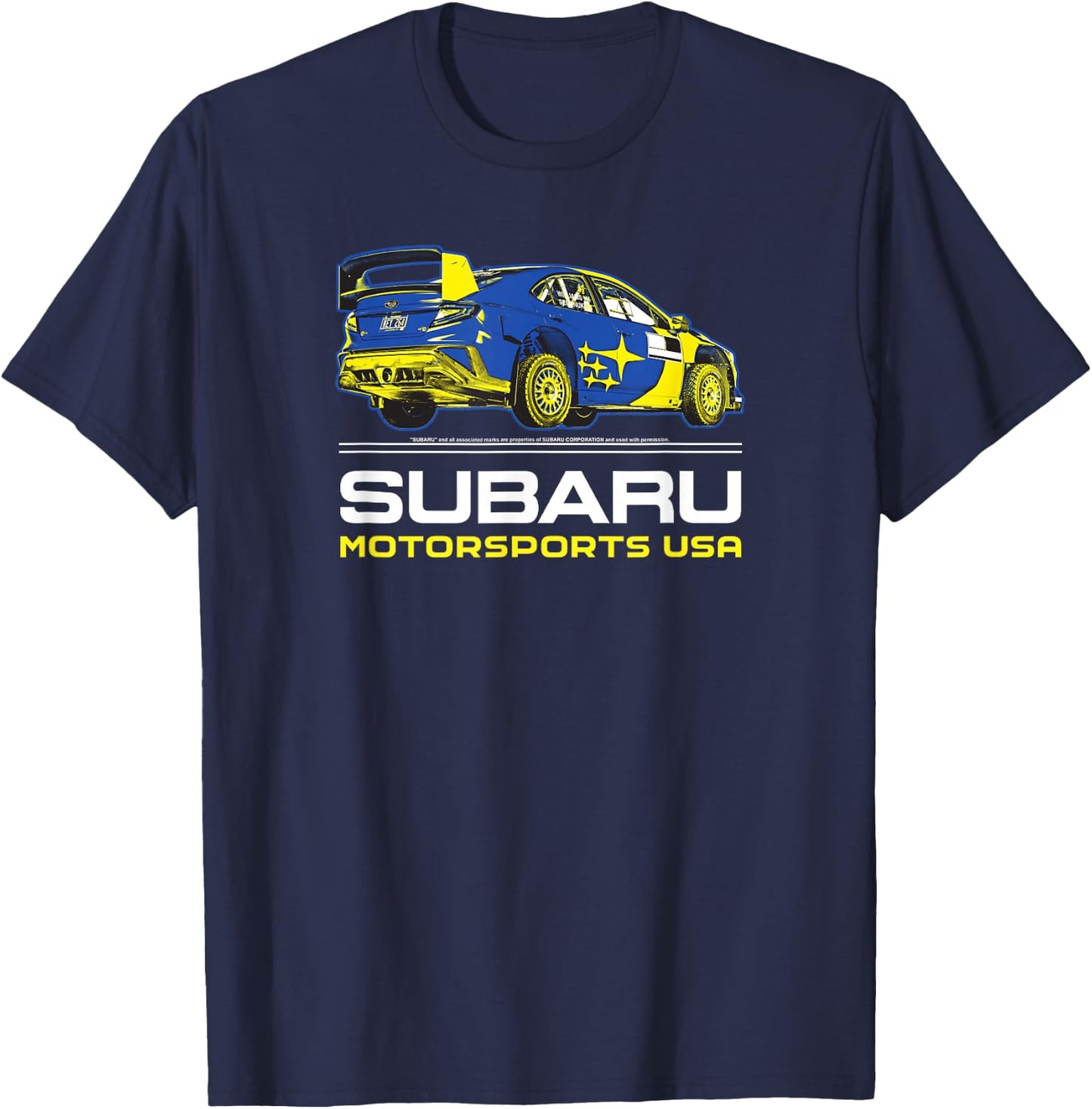 Subaru Rally Car Colorful Racing Logo Sports Car Brand T-Shirt - T-Shirt | Navy