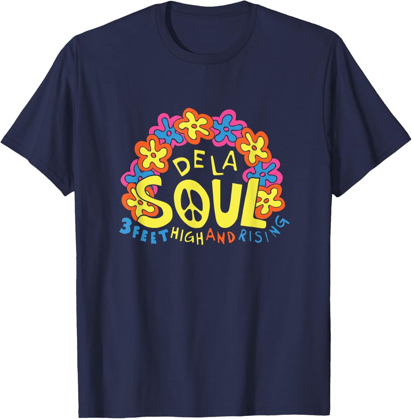 Offizielle De La Soul 90 cm hoch und steigend T-Shirt - T-Shirt | Navy