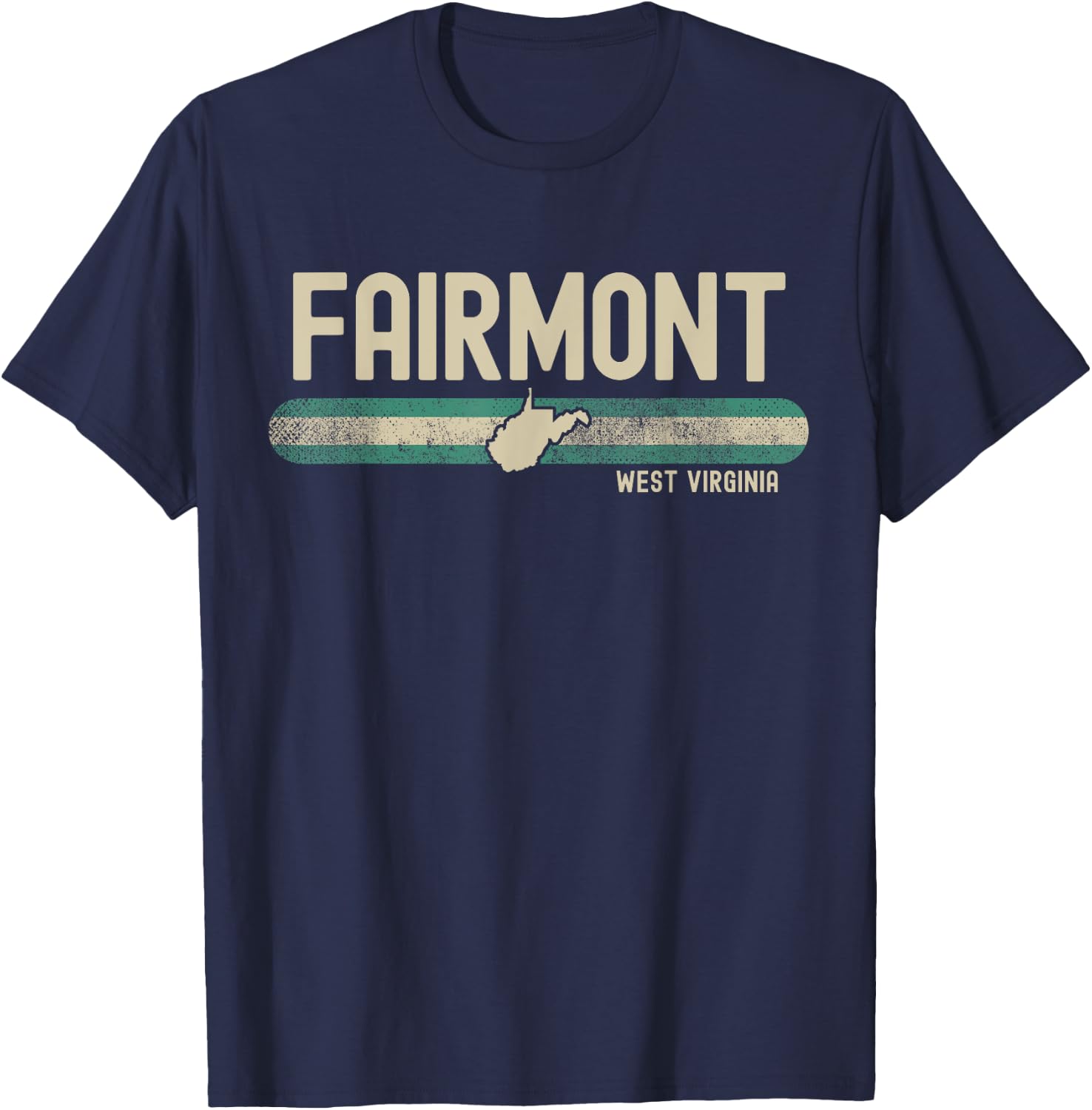 Fairmont WV | West Virginia | Travel & 80s Style T-Shirt - T-Shirt | Navy