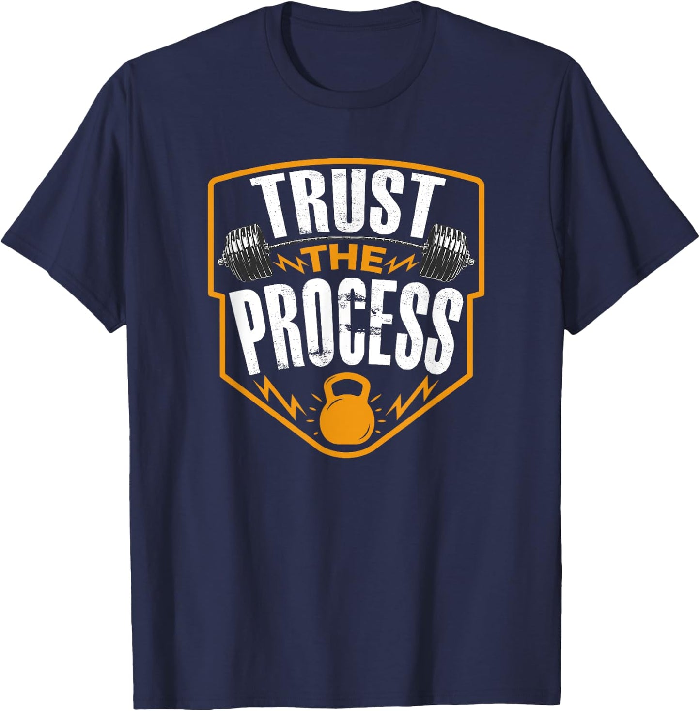 Trust The Process Motivational Quote Gym Workout Graphic T-Shirt - T-Shirt | Navy