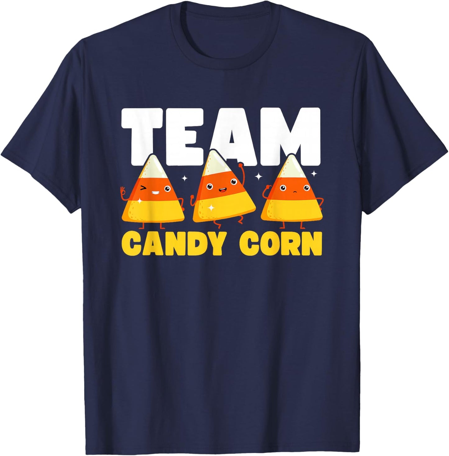 Cute Team Candy Corn Funny Matching Halloween Lazy Costume T-Shirt - T-Shirt | Navy