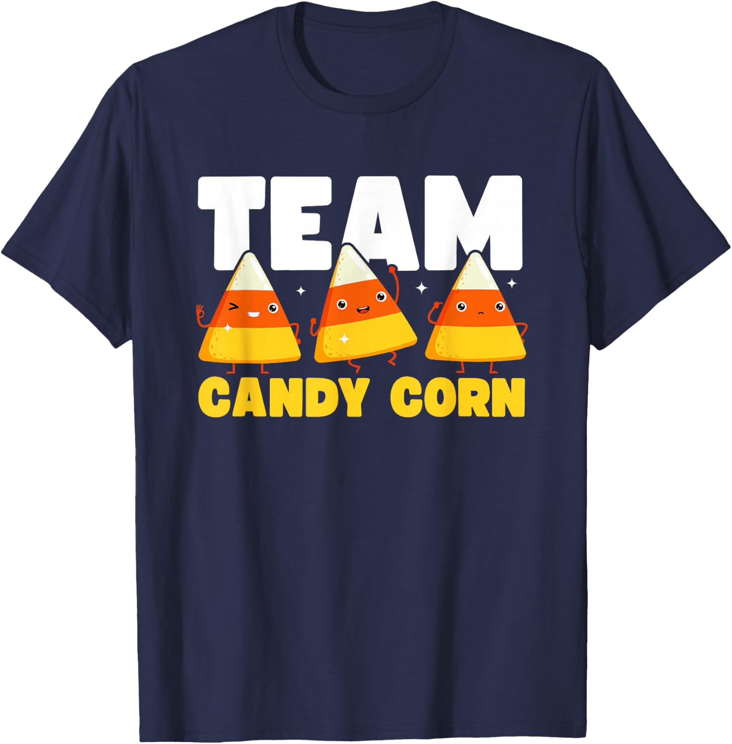Cute Team Candy Corn Funny Matching Halloween Lazy Costume T-Shirt - T-Shirt | Navy