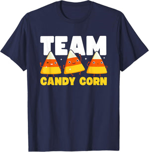 Cute Team Candy Corn Funny Matching Halloween Lazy Costume T-Shirt - T-Shirt | Navy