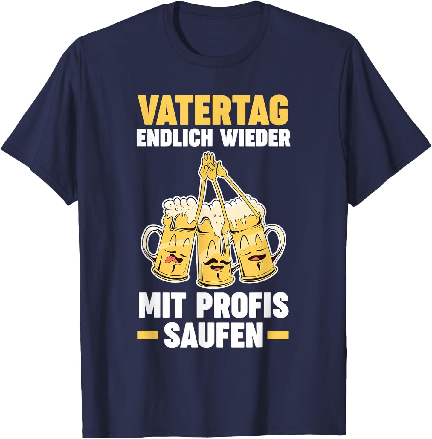 Papa Vater Bier Saufen Vatertag T-Shirt - T-Shirt | Navy