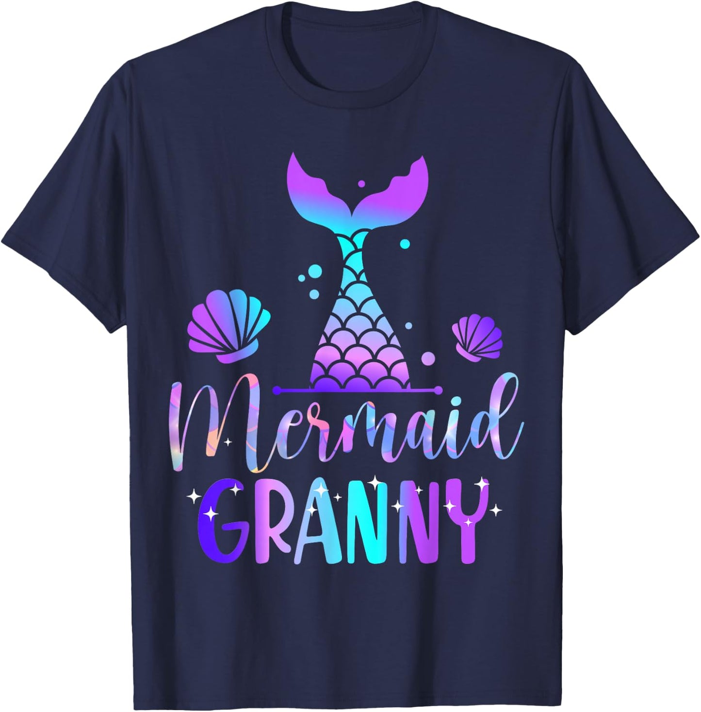Mermaid Granny of The Birthday Mermaid Birthday Crew Family T-Shirt - T-Shirt | Navy
