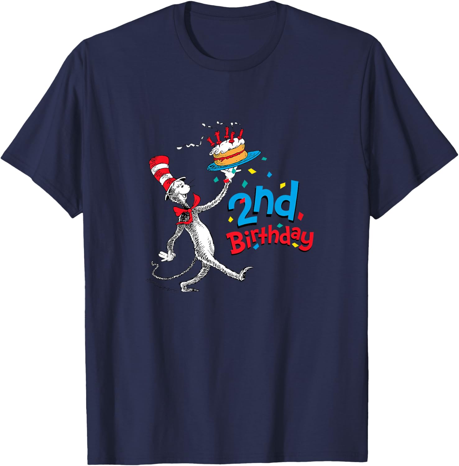 Dr. Seuss Cat in the Hat 2nd Birthday T-Shirt - T-Shirt | Navy