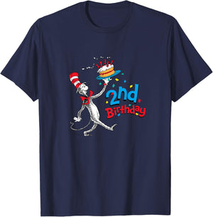 Dr. Seuss Cat in the Hat 2nd Birthday T-Shirt - T-Shirt | Navy