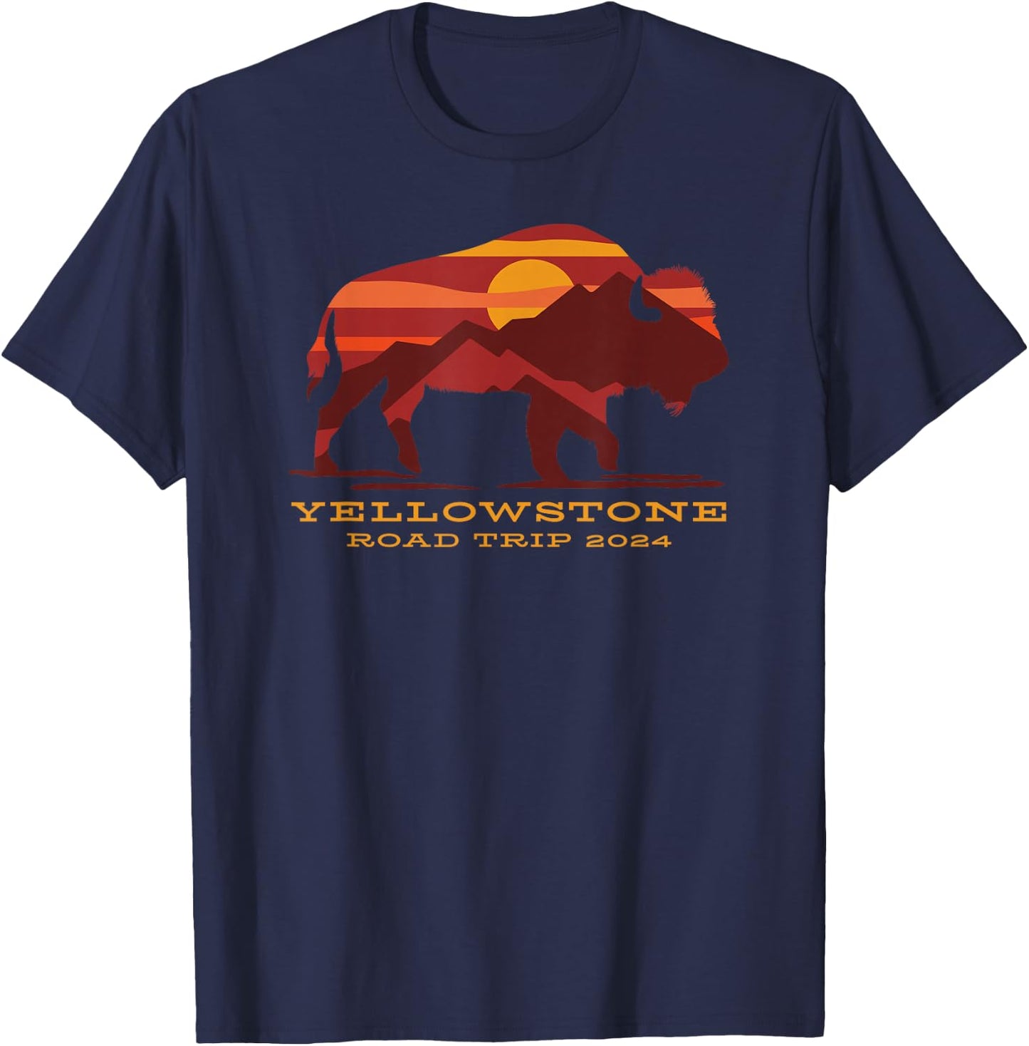 Yellowstone National Park Family Road Trip 2024 Matching T-Shirt - T-Shirt | Navy