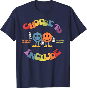 Choose To Include Autism Awareness Be Kind To All Kinds T-Shirt - T-Shirt | Navy