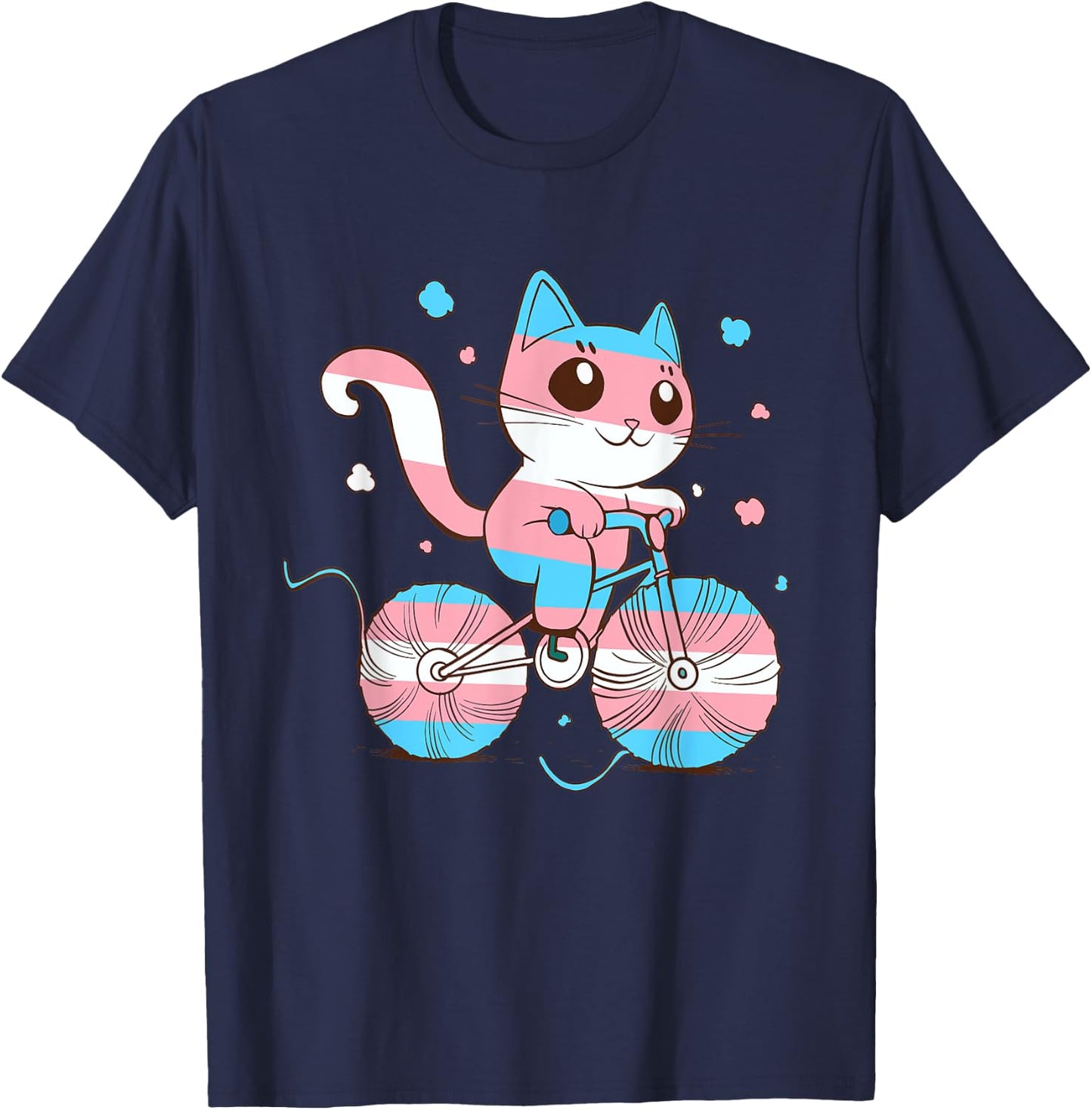 Transgender Pride Biking Cat Transsexual Transgender T-Shirt - T-Shirt | Navy