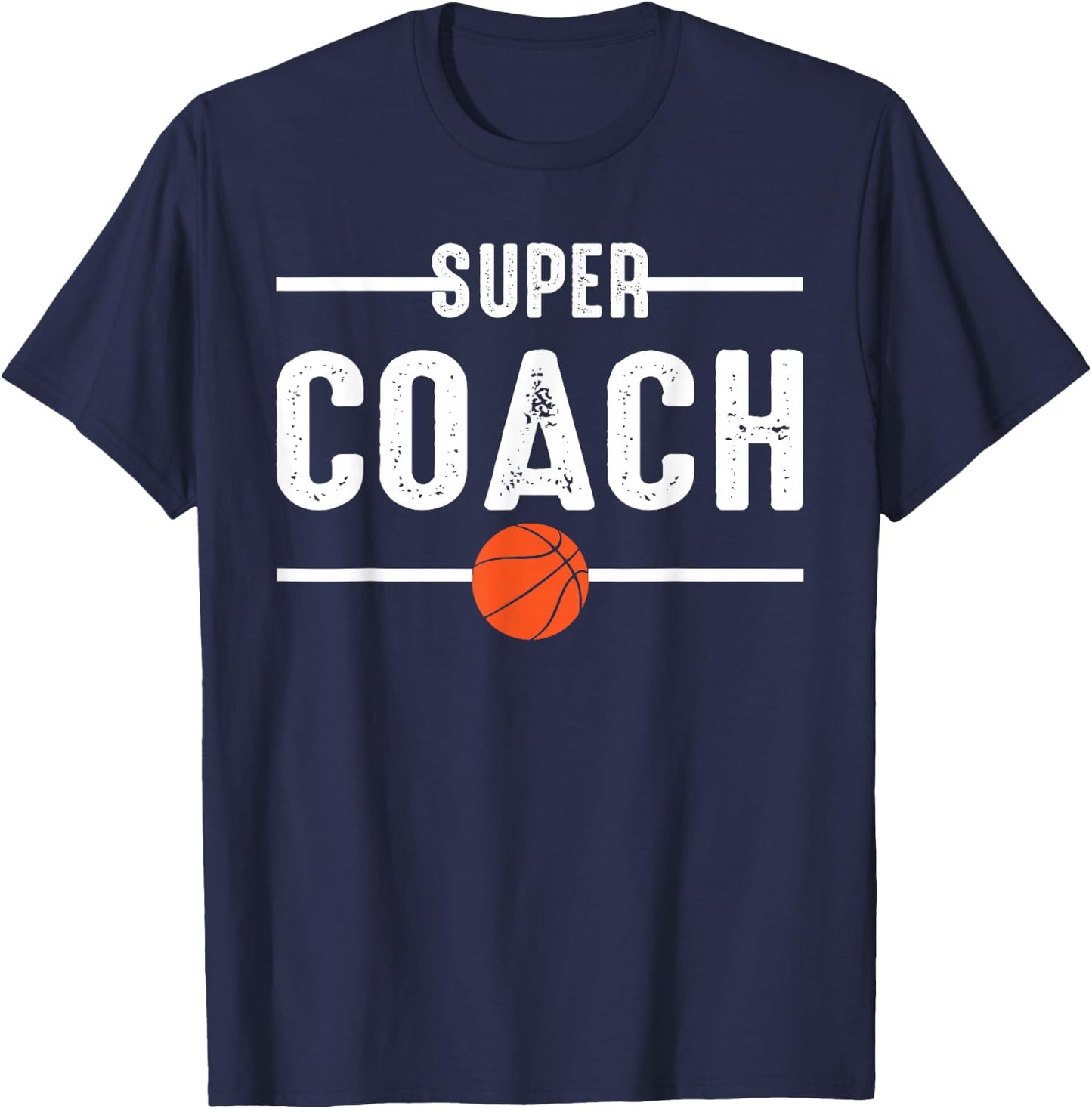Super Coach Basketball Player Basketball T-Shirt - T-Shirt | Navy
