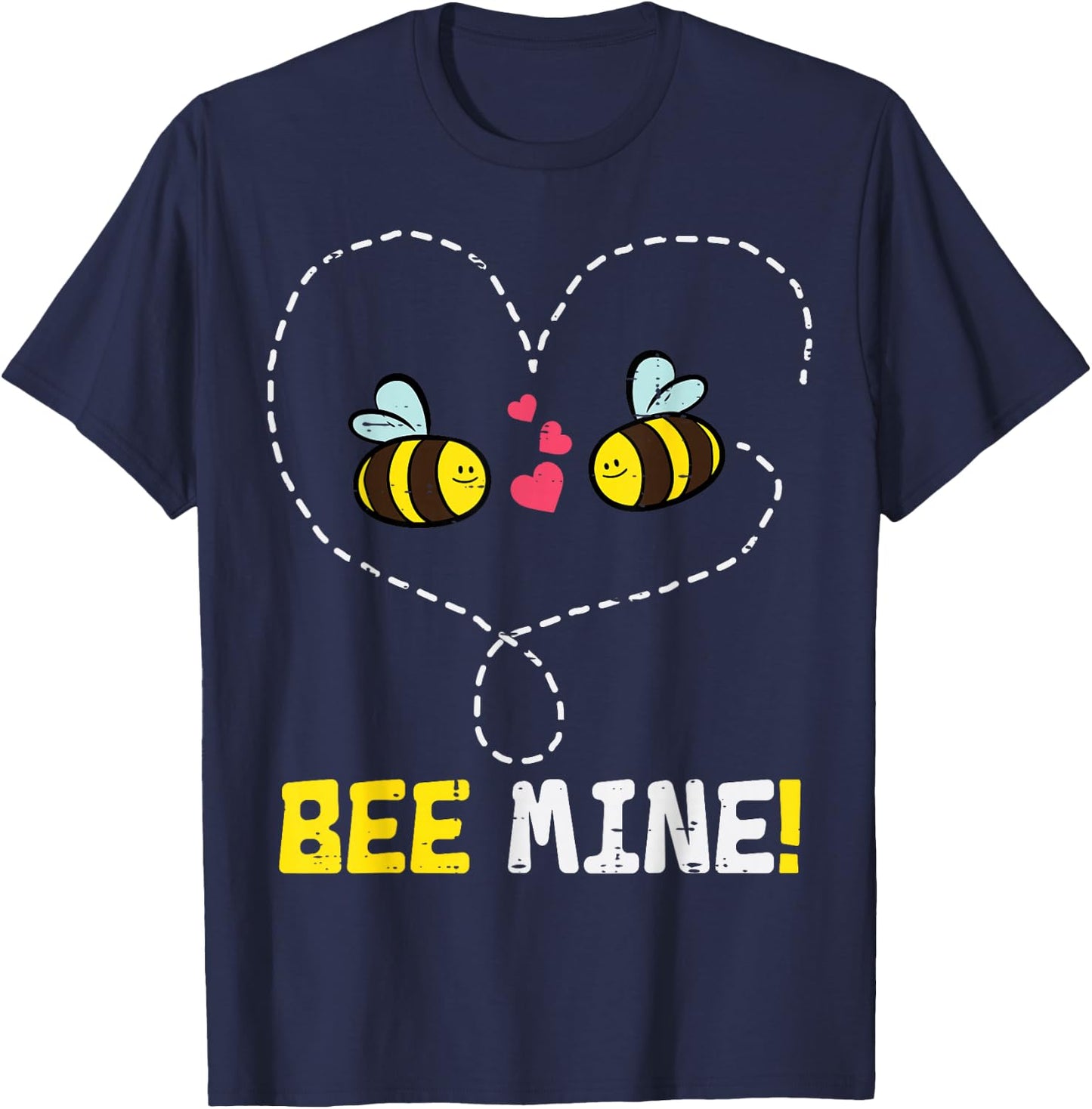 Valentines Day Bee Mine Cute Couple Beekeeper Men Women Kids T-Shirt - T-Shirt | Navy