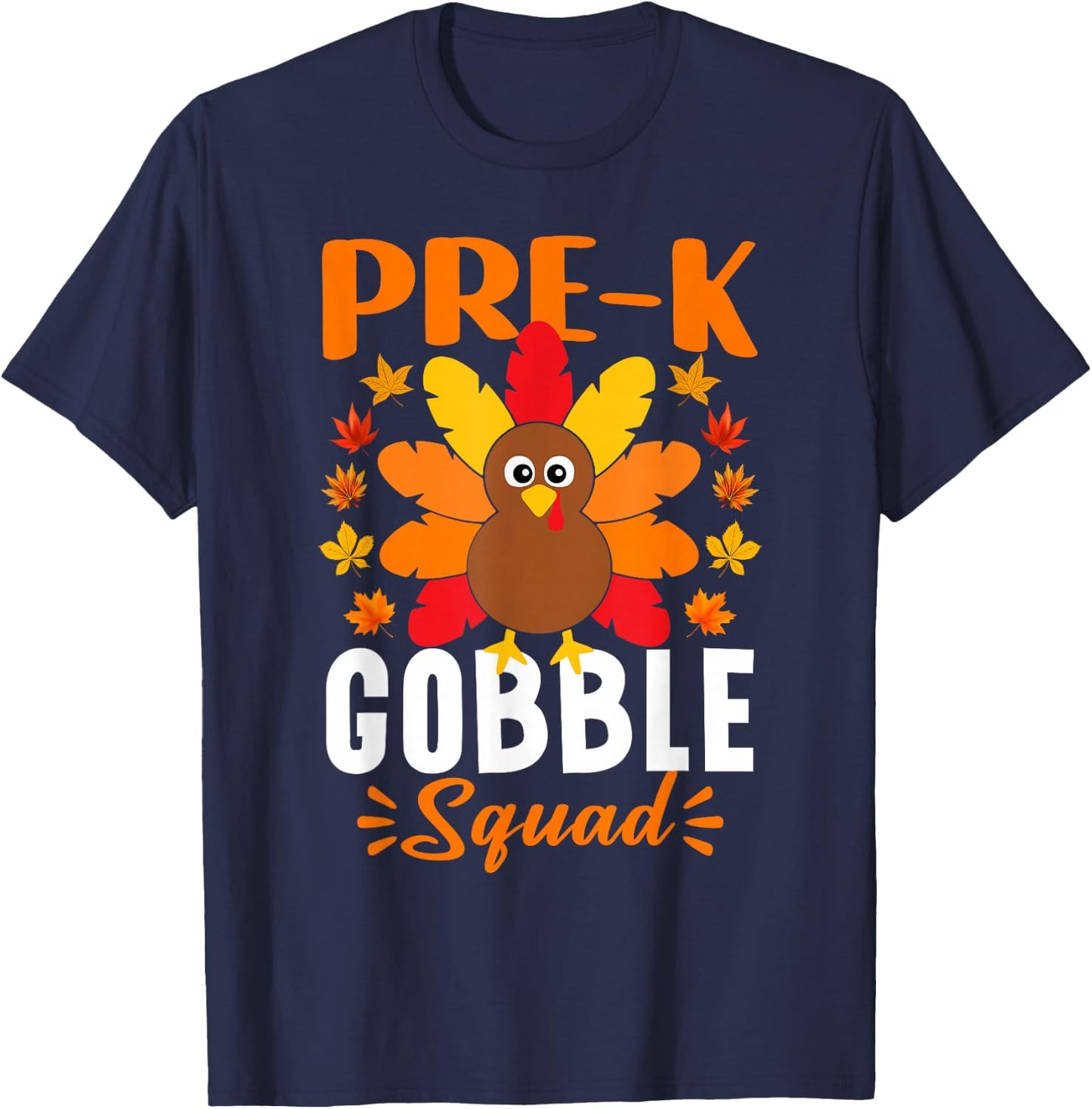 Pre-k Gobble Squad Funny Turkey Thanksgiving T-Shirt - T-Shirt | Navy