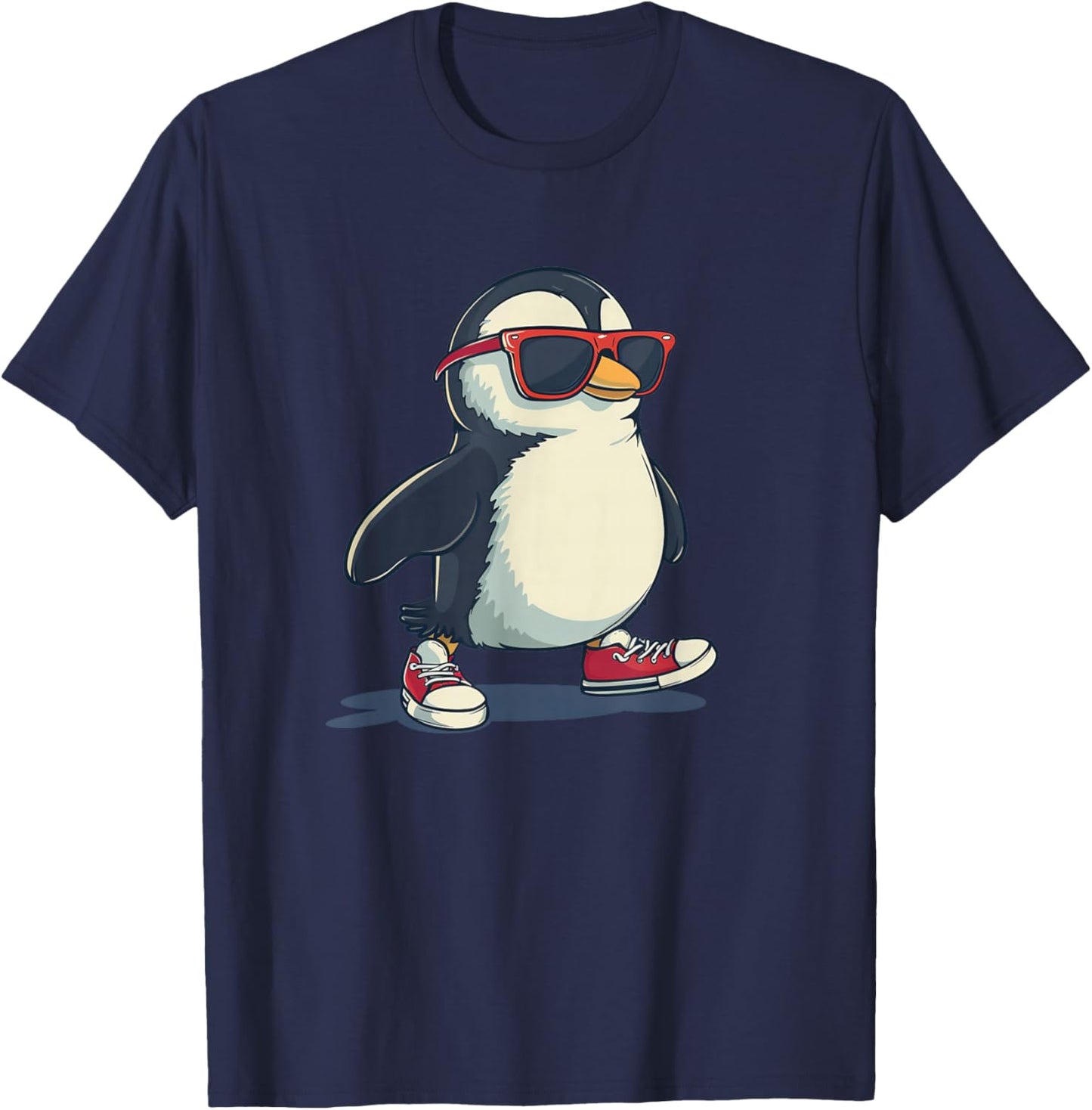 Lustiger Pinguin mit coolen Schuhen und Sonnenbrille T-Shirt - T-Shirt | Navy