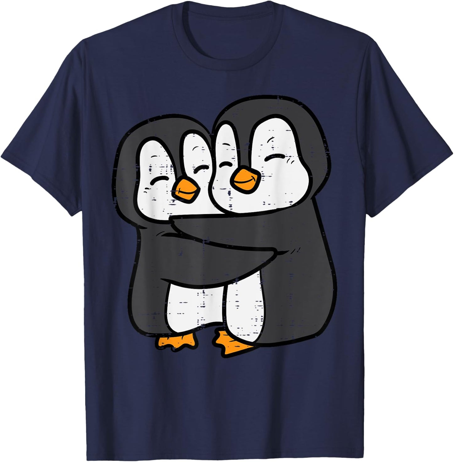 Penguins Couple Hug Cute Women Men Boys Girls Kids Toddler T-Shirt - T-Shirt | Navy