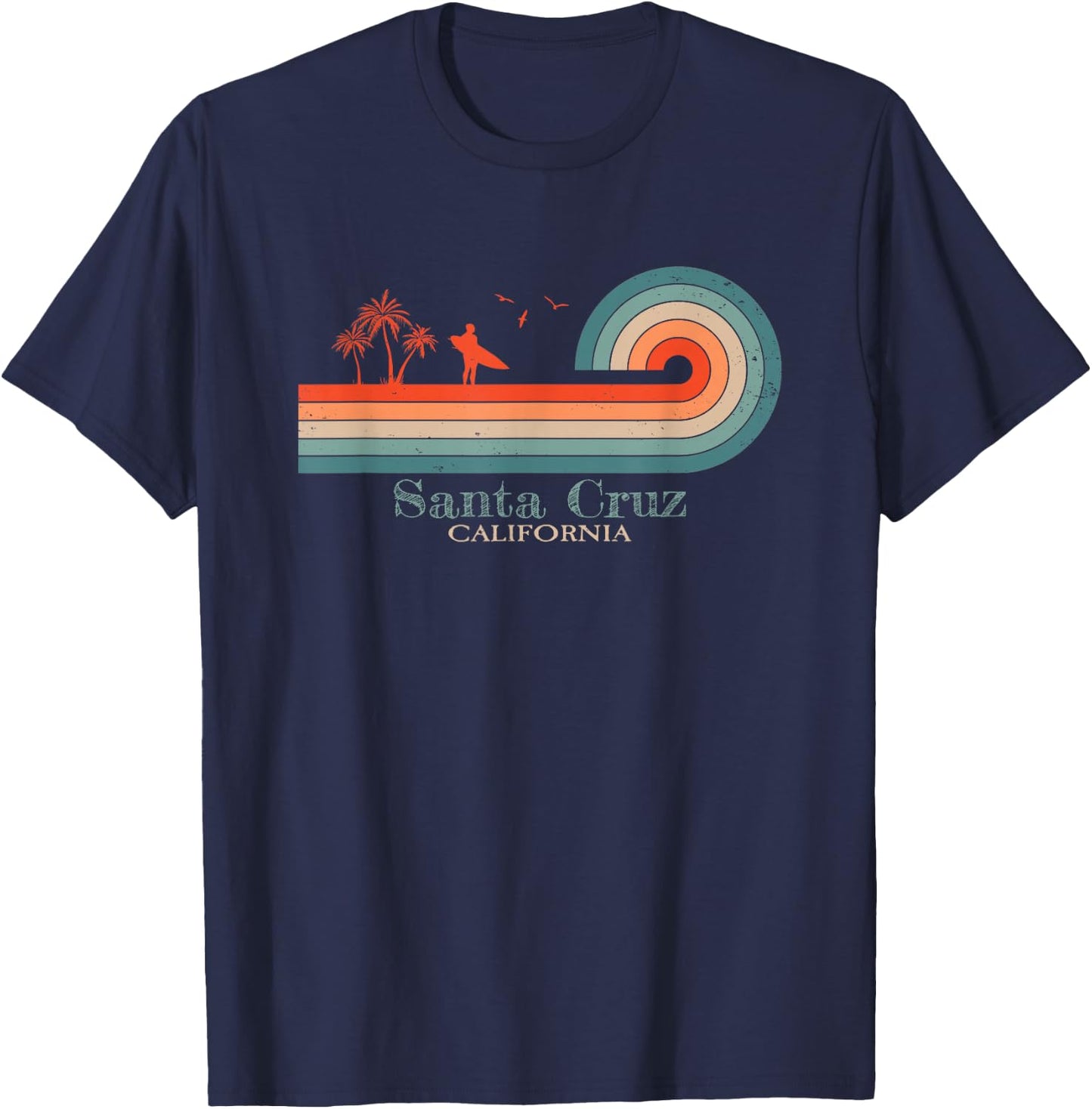 Santa Cruz CA Kalifornien Surfer I Santa Cruz Kalifornien T-Shirt - T-Shirt | Navy