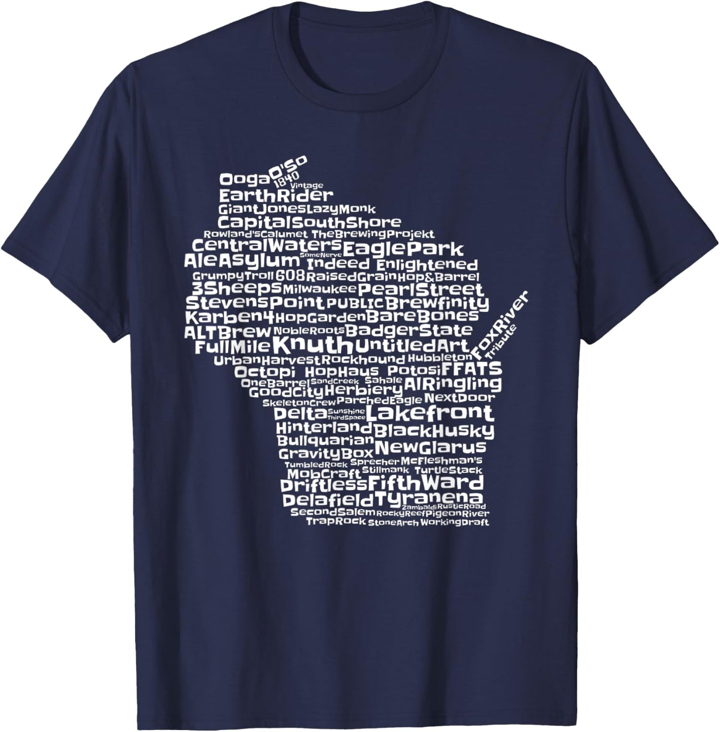Drink Local Wisconsin Breweries T-Shirt - T-Shirt | Navy