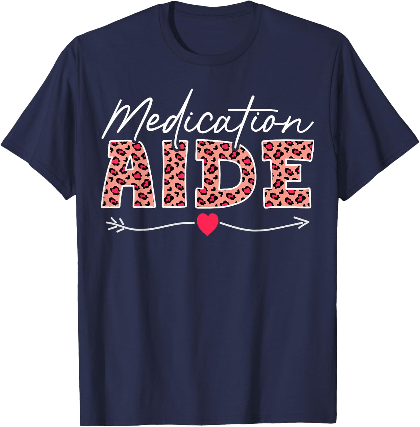 Medication Aide Leopard T-Shirt - T-Shirt | Navy