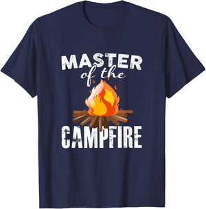 Camping T Shirt Master Of The Campfire Outdoors T-Shirt - T-Shirt | Navy