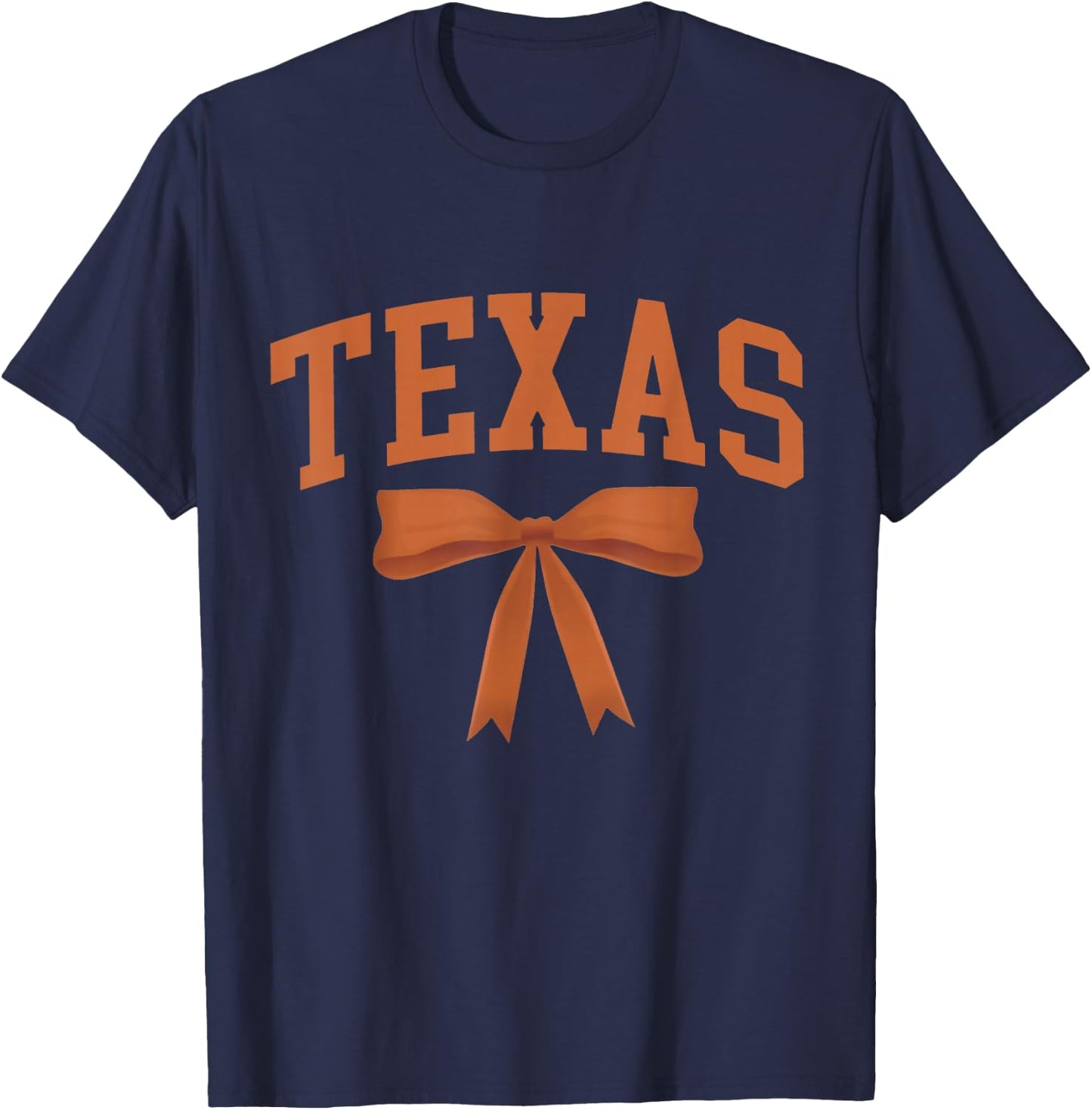 Texas TX Brow Cute Coquette Bow Western Cowgirl Cowboy T-Shirt - T-Shirt | Navy