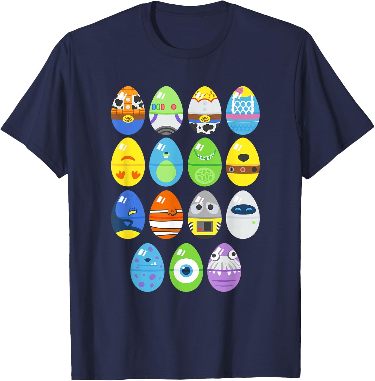 Disney Pixar Movie Favorites Spring Easter Egg Jumble T-Shirt - T-Shirt | Navy