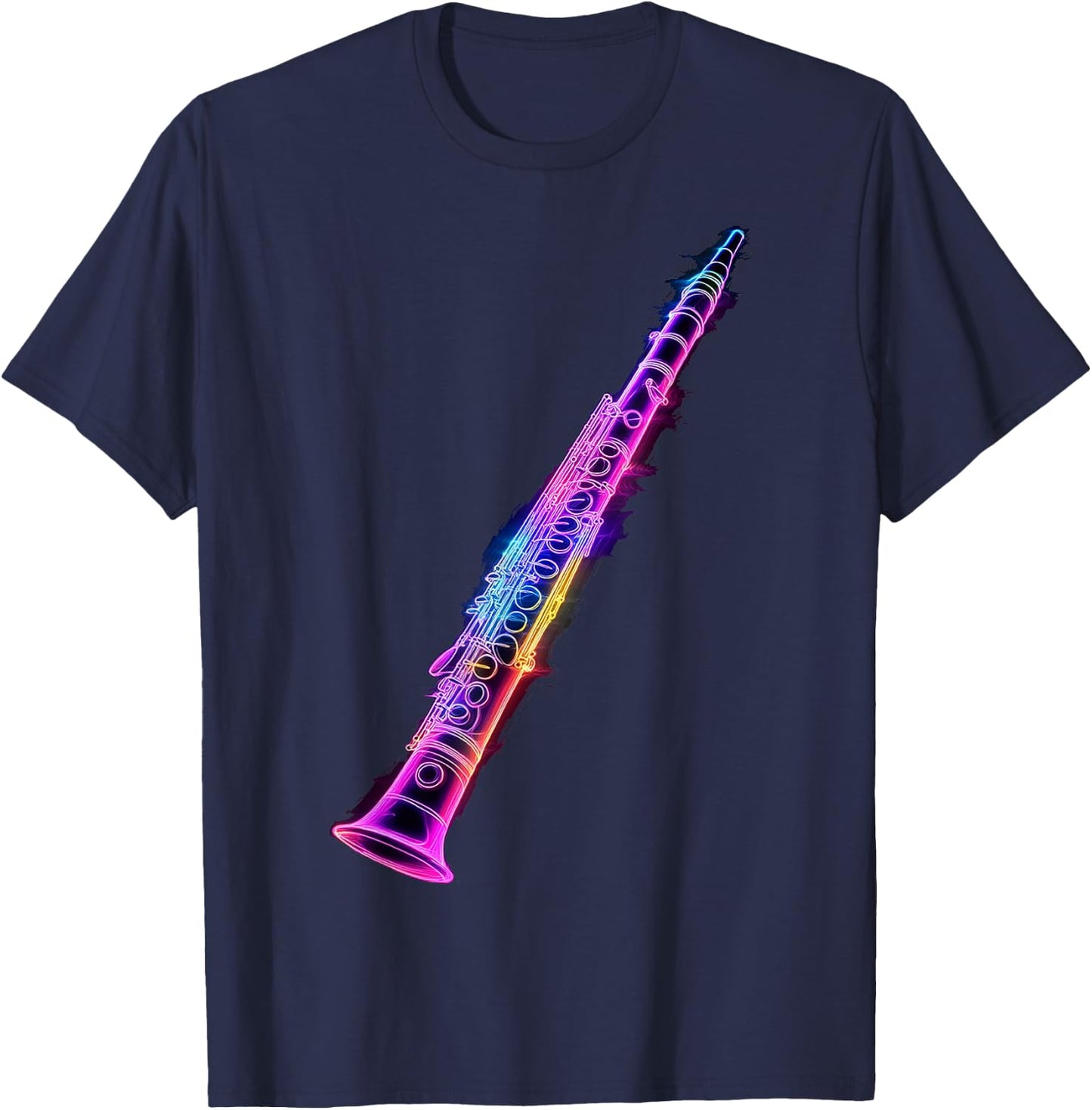 Clarinet Music Instrument Motif Illustration Clarinet T-Shirt - T-Shirt | Navy